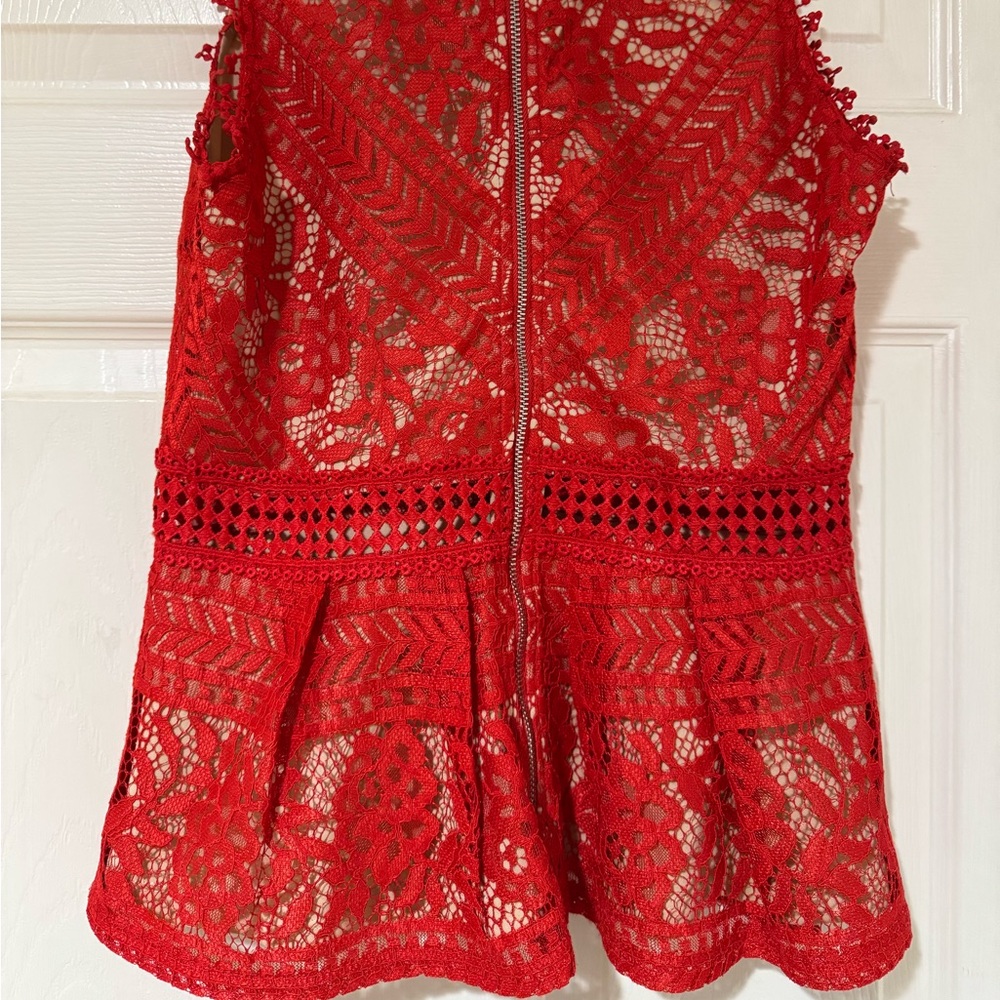 Romeo & Juliet Couture Red Lace Detail Dress